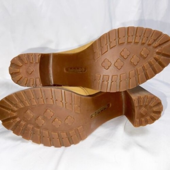 Timberland Women brown allington heeled lace up boots Size 7 3 inch heel Tie - Picture 6 of 8